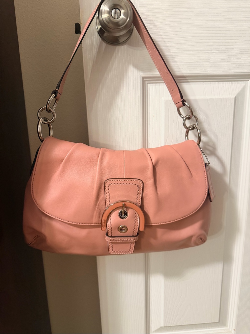 Coach PINK Leather Soho Shoulder Bag with PINK Buckle  F17217